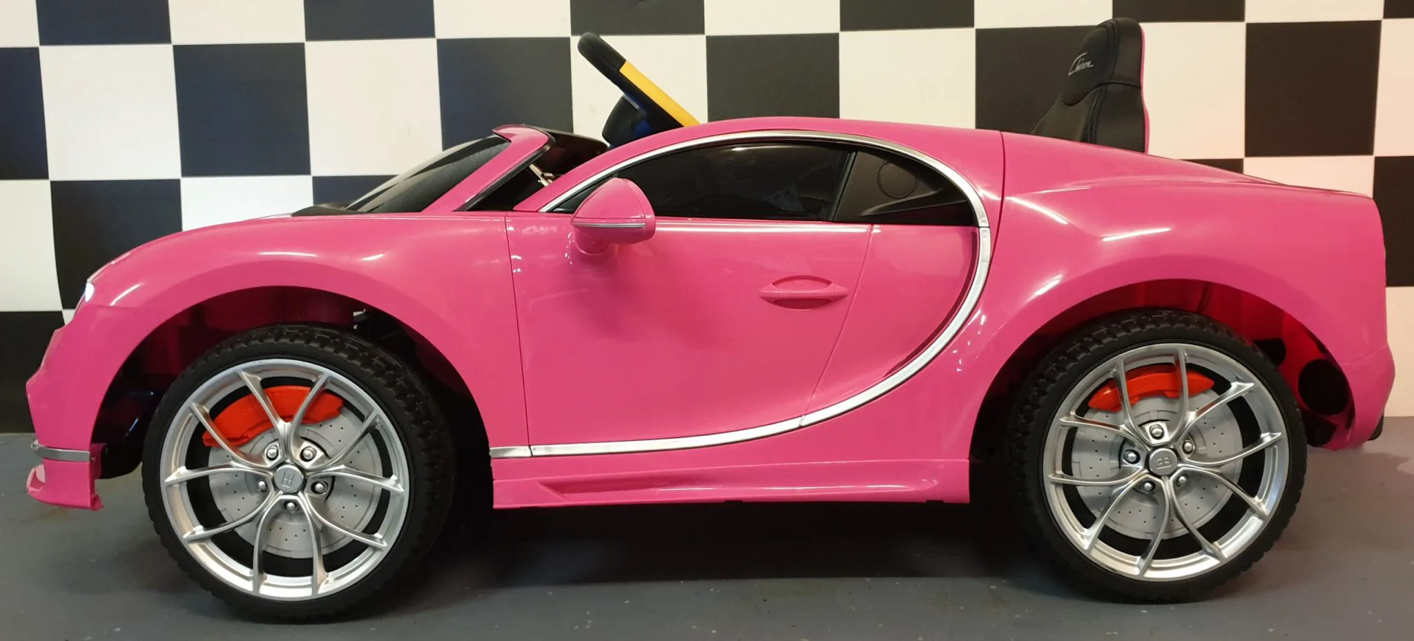 COCHE INFANTIL BUGATTI CHIRON ROSA-PINK 12 VOLTIOS CON RC - KI4-CHIRONPINK